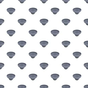 Grey ceramic bowls creating seamless pattern background Illustrazione stock