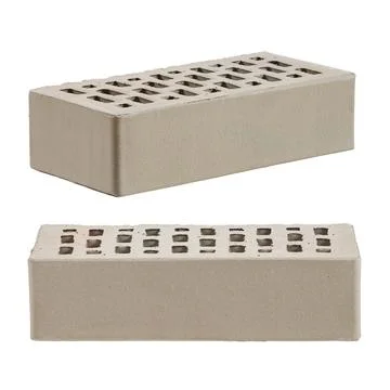 Grey ceramic brick is isolated on a white background. Stock Photos