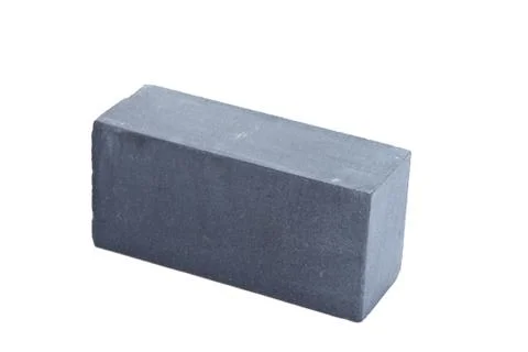 Grey ceramic brick at the white background, isolated Stock Photos