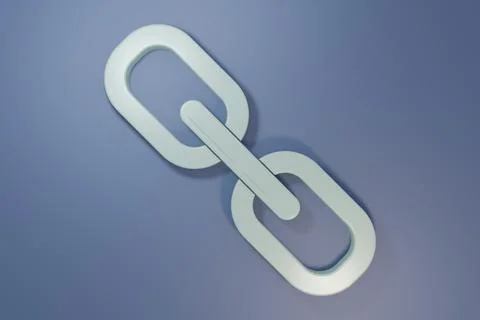 Grey Chain link icon isolated on purple-blue background. Link single. Minim.. 스톡 일러스트