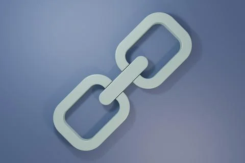 Grey Chain link icon isolated on purple-blue background. Link single. Hyper.. Stock Illustration