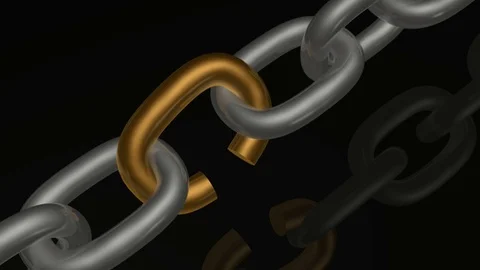 Grey chain with weak link Stock Footage 104979036