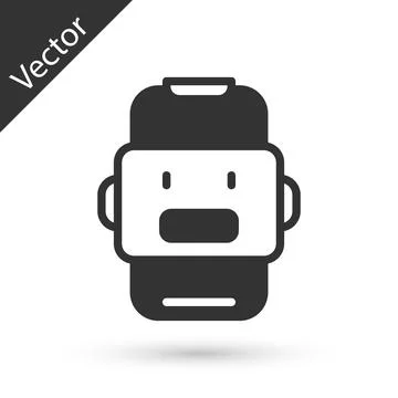 Grey Chat bot icon isolated on white background. Chatbot icon. Vector Illustrazione stock
