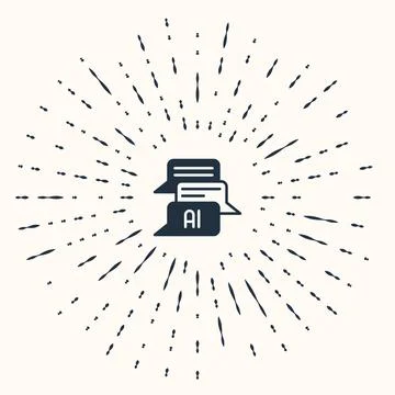 Grey Chat bot icon isolated on beige background. Chatbot icon. Abstract cir.. Stock Illustration