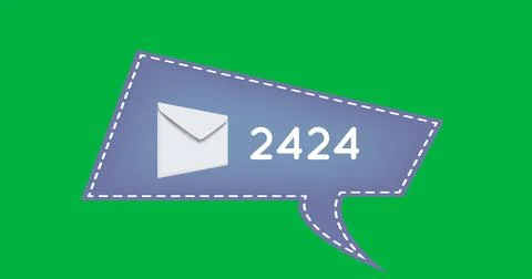 Grey chat box with numbers 4k 스톡 일러스트