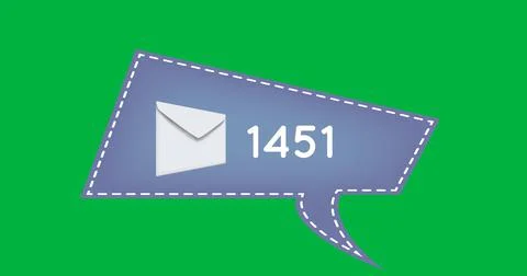 Grey chat box with numbers 4k Stock Illustration