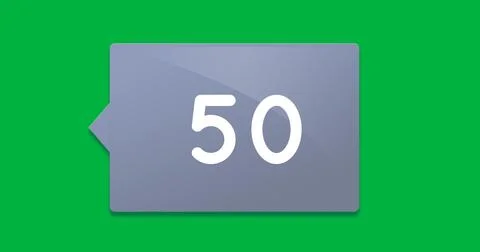 Grey chat box with numbers 4k Stock Illustration