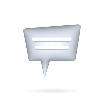 Grey Chat Speech 3D Bubble for Communication concept and Web UI Stock Illustration