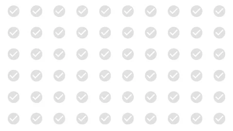 Grey check circle pictogram bouncing grid animation. Stock Footage 333077077