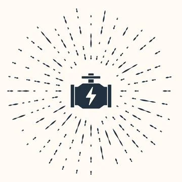 Grey Check engine icon isolated on beige background. Abstract circle random dots Stock Illustration