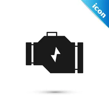 Grey Check engine icon isolated on white background. Vector Illustrazione stock