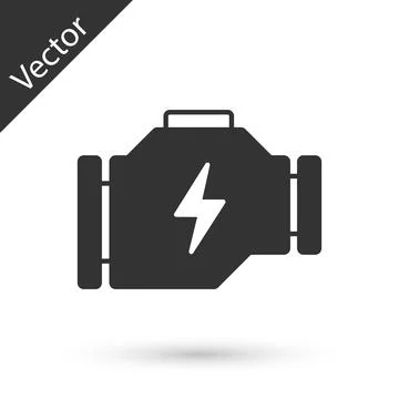 Grey Check engine icon isolated on white background. Vector Stock Illustration