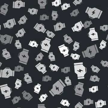 Grey Check engine icon isolated seamless pattern on black background. Vector Illustrazione stock