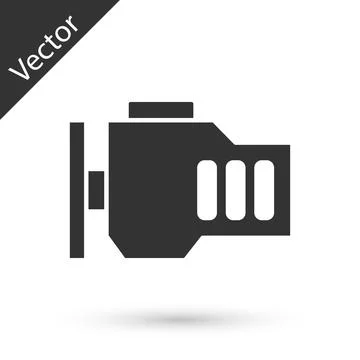 Grey Check engine icon isolated on white background. Vector Stock Illustration