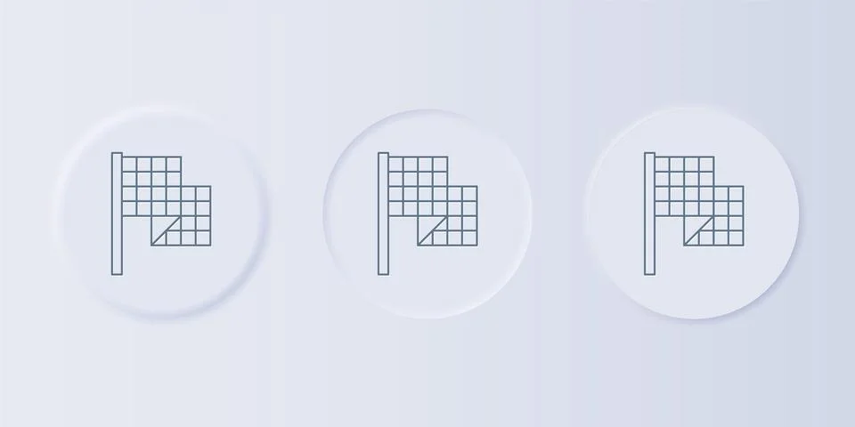 Grey Checkered flag icon isolated on grey background. Racing flag. Set icon.. Stock Illustration