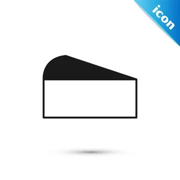 Grey Cheese icon isolated on white background. Vector Stock Illustration