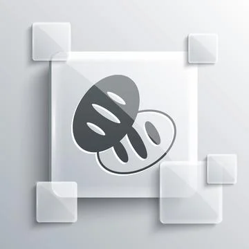 Grey Christian bread icon isolated on grey background. Religion and Christian Stock Illustration