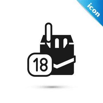 Grey Cigarettes pack box icon isolated on white background. Age limit for Stock Illustration
