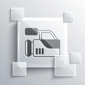 Grey Cinema camera icon isolated on grey background. Video camera. Movie sign Stock Illustration