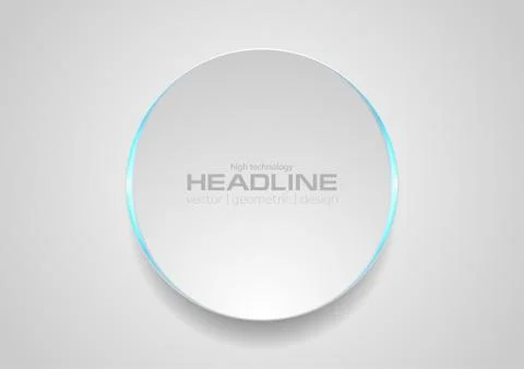 Grey circle with blue light abstract tech background Illustrazione stock