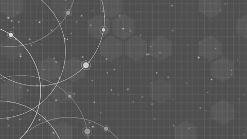 Grey circles dots loop pattern. Animation of movement of atoms in a circle. Stock Footage 264298142