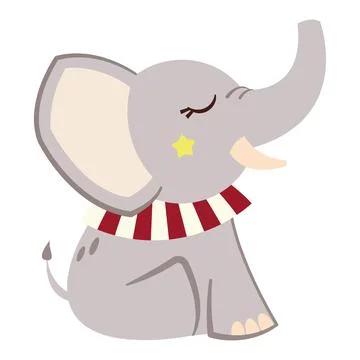 Grey circus elephant. Vector Stock Illustration