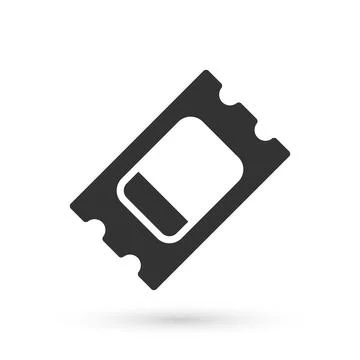 Grey Circus ticket icon isolated on white background. Amusement park. Vector Illustrazione stock