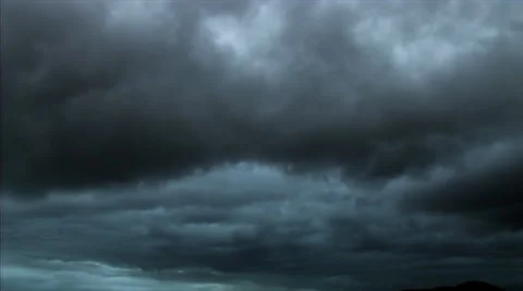 Grey cirrus stratus clouds on dark blue sky. Stock Footage 281850179