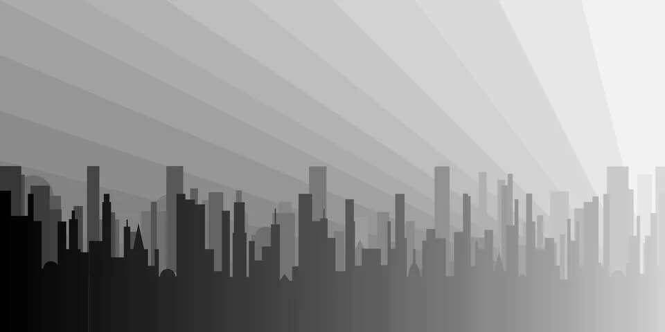 Grey Cityscape Stock Illustration