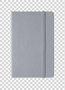 Grey closed notebook isolated on white Stock Photos
