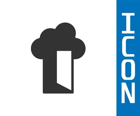 Grey Cloud database icon isolated on white background. Cloud computing concept Stock Illustration