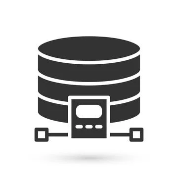 Grey Cloud database icon isolated on white background. Cloud computing concept イラスト素材