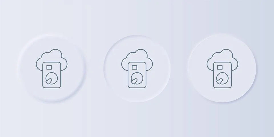 Grey Cloud database icon isolated on grey background. Cloud computing conce.. 库存插图
