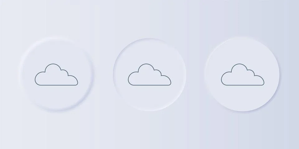 Grey Cloud icon isolated on grey background. Set icons in square buttons. V.. Stock Illustration