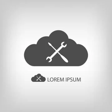 Grey cloud with settings sign 库存插图