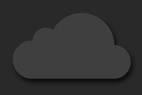 Grey cloud shape with shadow and copy space on dark background, technology, d イラスト素材