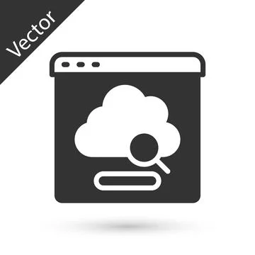 Grey Cloud technology data transfer and storage icon isolated on white イラスト素材