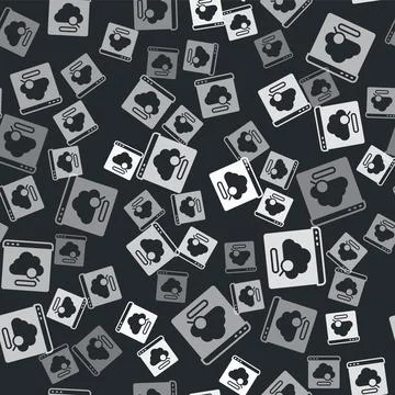 Grey Cloud technology data transfer and storage icon isolated seamless pattern Stock Illustration