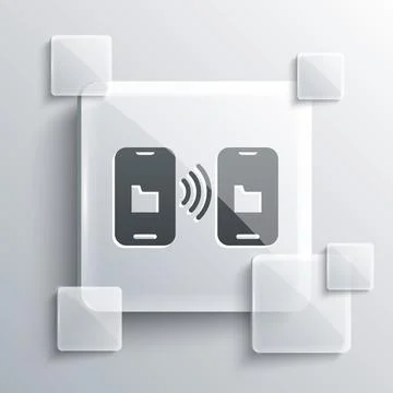 Grey Cloud technology data transfer and storage icon isolated on grey background Illustrazione stock