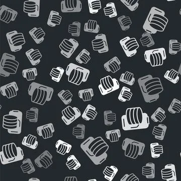 Grey Cloud technology data transfer and storage icon isolated seamless pattern Stock Illustration