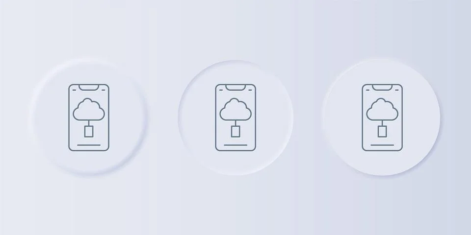 Grey Cloud technology data transfer and storage icon isolated on grey backg.. 스톡 일러스트