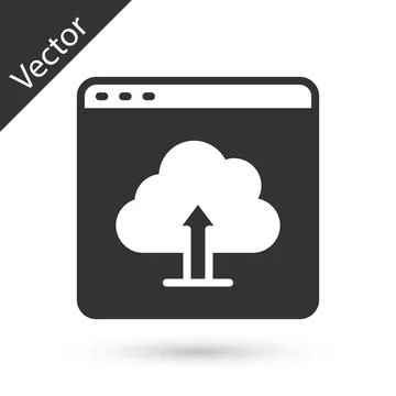 Grey Cloud upload icon isolated on white background. Vector 스톡 일러스트