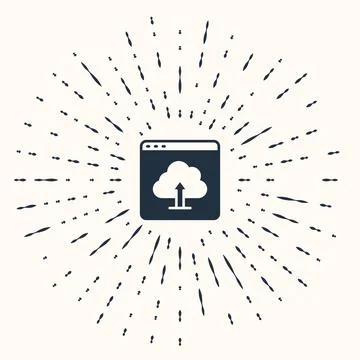 Grey Cloud upload icon isolated on beige background. Abstract circle random dots イラスト素材