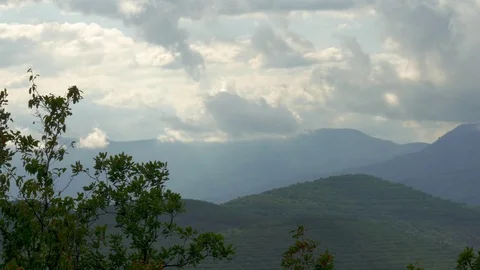 Grey clouds in blue sky, time lapse Stock Footage 79447805