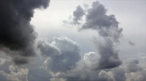 Grey clouds on grey sky Video stock 50008738