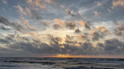 Grey clouds at sunset Stock Footage 218194761