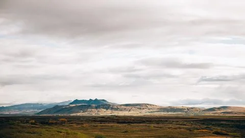 Grey Cloudy amp Sky Over Field Stock Photos