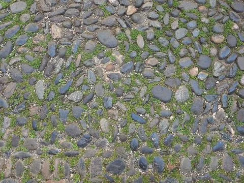 Grey cobblestone floor background Foto stock