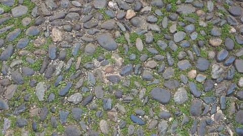 Grey cobblestone floor background Foto stock