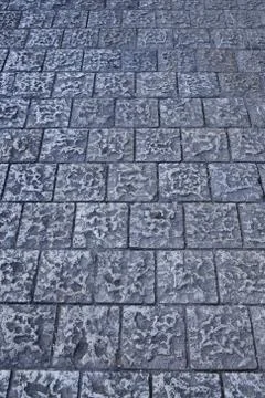 Grey cobblestone floor texture background Stock Photos